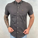 Camisa Manga Curta Ralph Lauren Micro Xadrez Cinza - Quality Goods