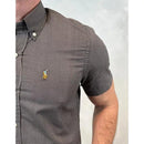 Camisa Manga Curta Ralph Lauren Micro Xadrez Cinza - Quality Goods