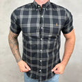Camisa Manga Curta Xadrez Preto