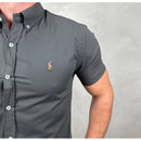 Camisa Manga Curta Xadrez Marrom